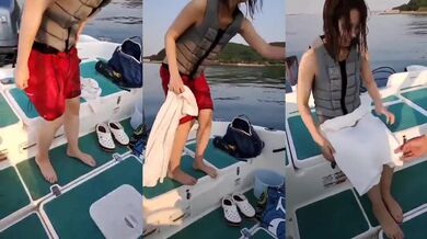 你们都是坏人 下次不跟你们出来玩了 人家换个内内还要看逼看奶